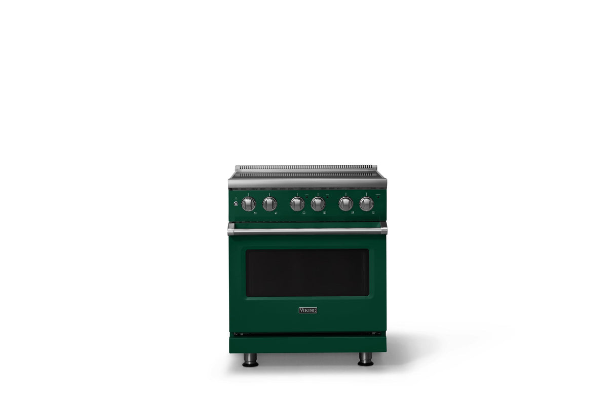 30"W. Electric Range (Finish: Ivy, Trim: Polished Chrome)