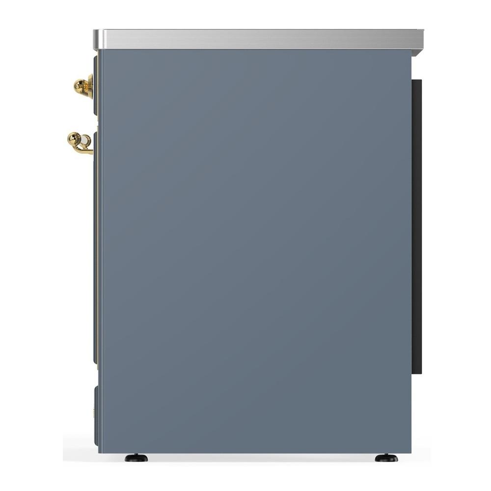 ILVE UMIB30QNR3BGG Majestic III 30 inch Induction Range with 4 Elements, 4 cu. ft. Oven Capacity (Solid Door, Blue Grey, Brass)