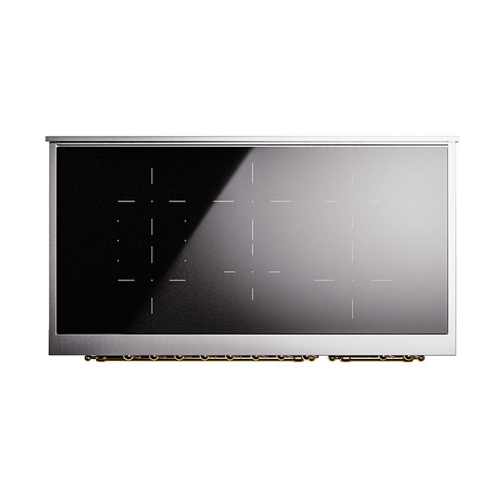 ILVE UNI486NMPEGG Nostalgie II Noblesse 48 inch Induction Range (Triple Glass Door, Emerald Green, Brass)