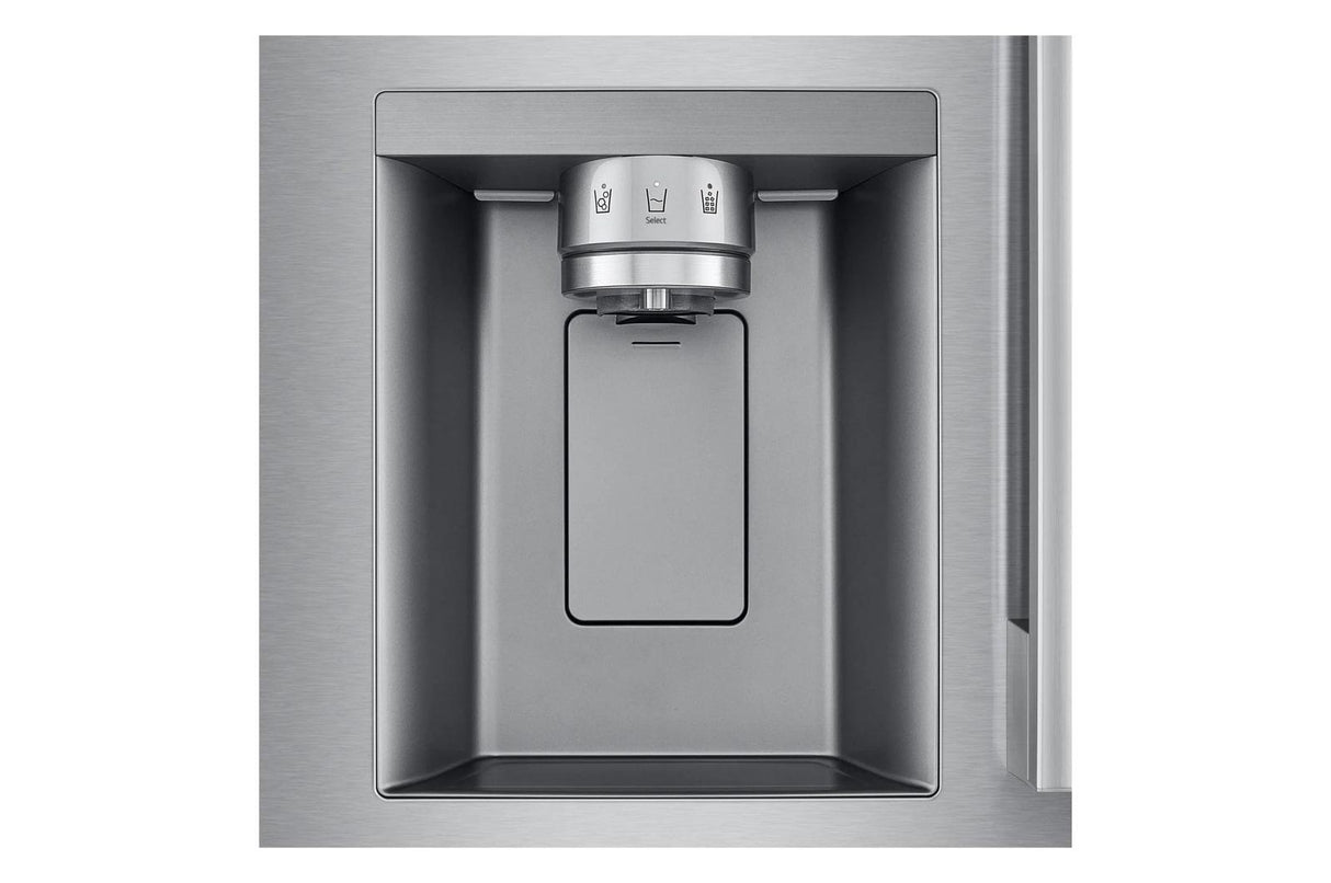 25 cu.ft. 3-Door French Door Refrigerator with Hybrid Handle Design and External Ice and Water Dispenser