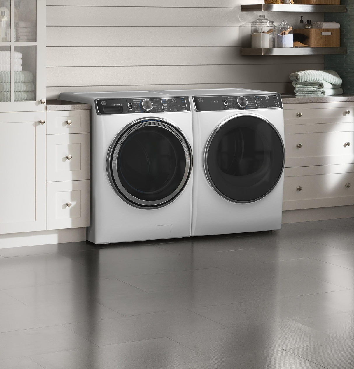GE® ENERGY STAR® 7.8 cu. ft. Capacity Smart Front Load Electric Dryer with Steam and Sanitize Cycle