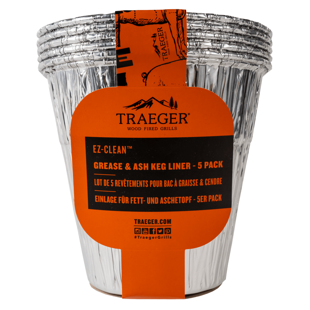 EZ-Clean Grease & Ash Keg Liner - 5 Pack