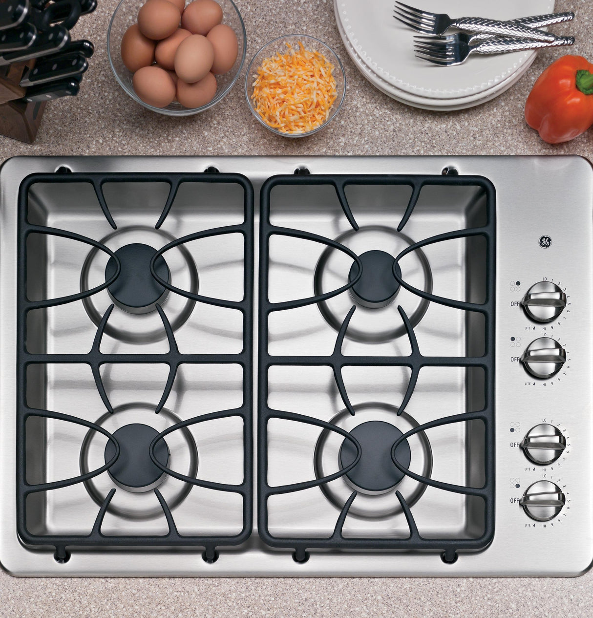 GE® 30" Built-In Gas Cooktop