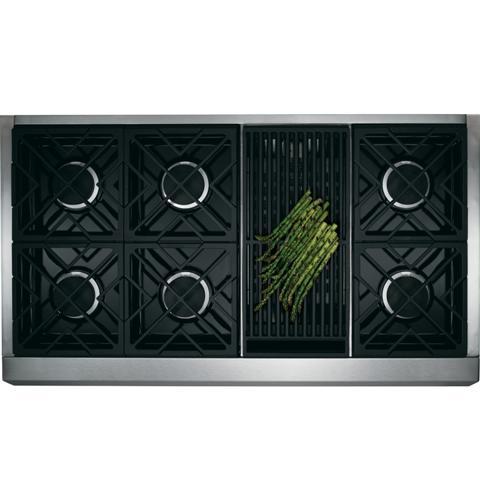 GE Monogram® 48" All Gas Professional Range with 6 Burners and Grill (Natural Gas)