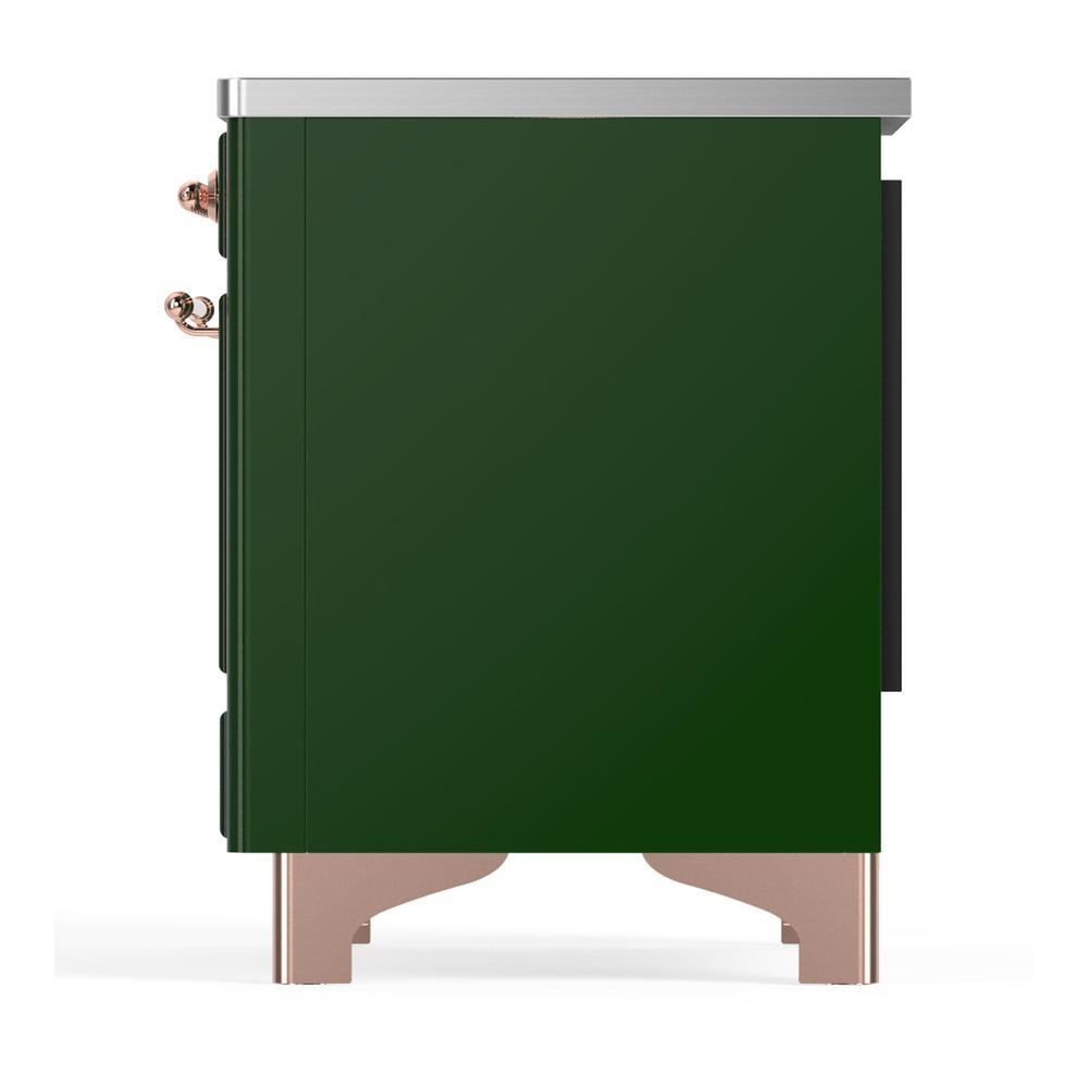 ILVE UMIB36QNR3EGP Majestic III 36 inch Induction Range with 6 Elements, 3.5 cu. ft. Total Oven Capacity (Solid Door, Emerald Green, Copper)