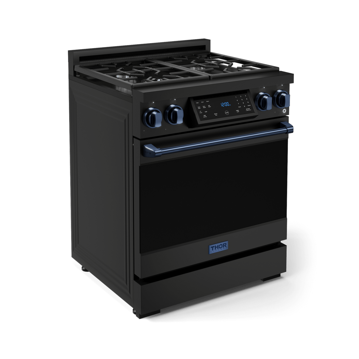 30 Inch Professional Gas Range With Tilt Panel Touch Control In Matte Black/blue Gordon Ramsay Series