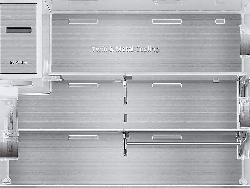 23 cu. ft. Counter Depth 4-Door French Door Refrigerator with Polygon Handles in Stainless Steel