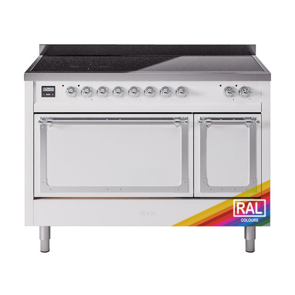 ILVE UNI486QNMPRAC Nostalgie II Noblesse 48 inch Induction Range (Solid Door, RAL, Chrome)