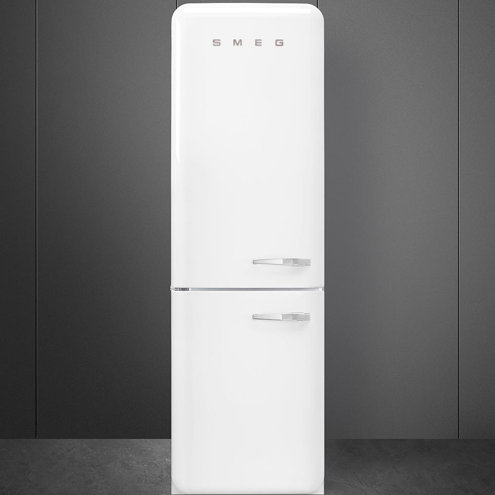 Approx 24" 50'S Style refrigerator with automatic freezer, White, Left hand hinge