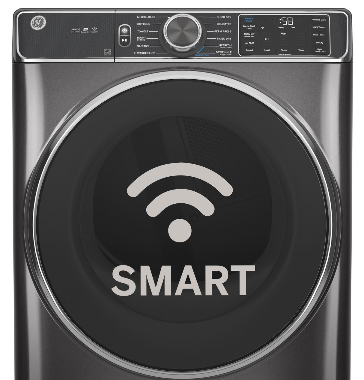 GE® ENERGY STAR® 7.8 cu. ft. Capacity Smart Front Load Electric Dryer with Sanitize Cycle
