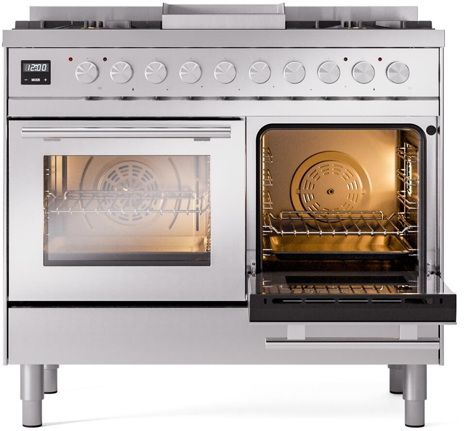 Professional Plus II 40 Inch Dual Fuel Liquid Propane Freestanding Range in Stainless Steel with Trim