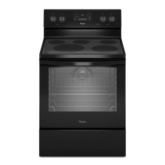 Whirlpool® 6.4 Cu. Ft. Freestanding Electric Range with AquaLift® Self-Cleaning Technology - Black
