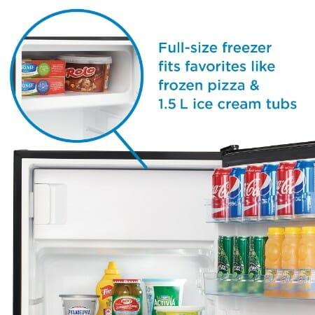Danby 4.5 cu. ft. Compact Fridge with True Freezer in Stainless Steel Look