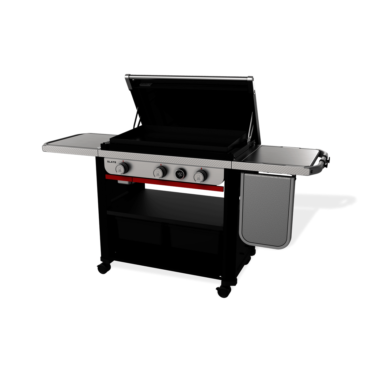 Slate® 30" Rust-Resistant Griddle with Extendable Side Table (Liquid Propane) - Black