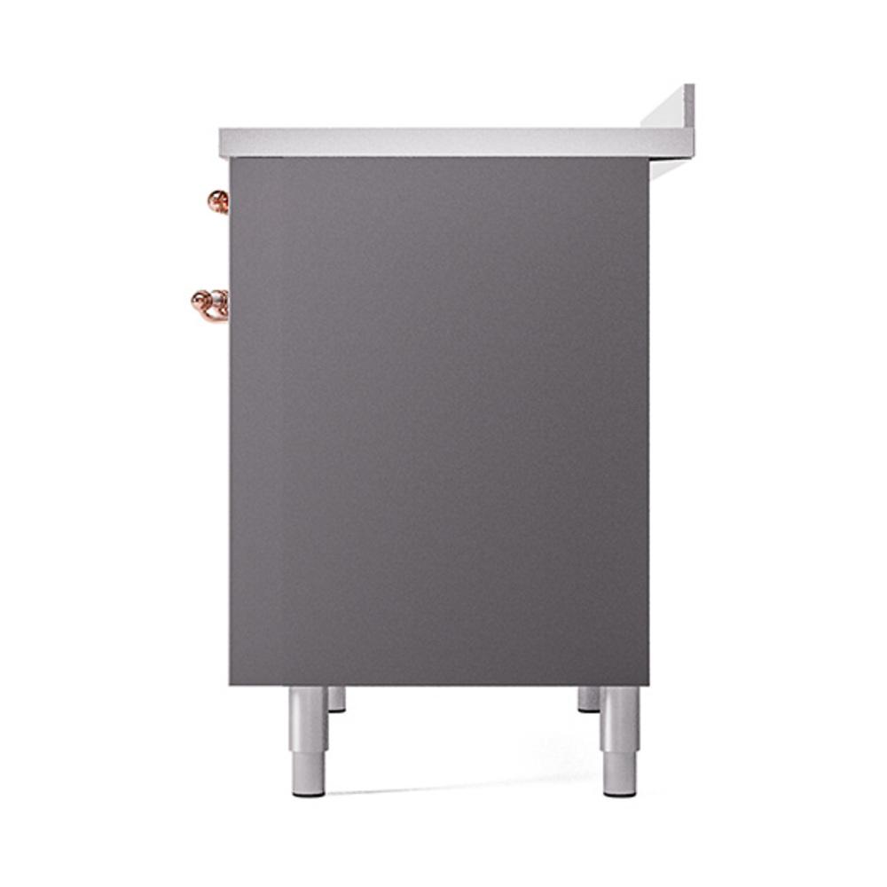 ILVE UNDI406QNMPMGP Nostalgie II Noblesse 40 inch Induction Range (Solid Door, Graphite Matte, Copper)