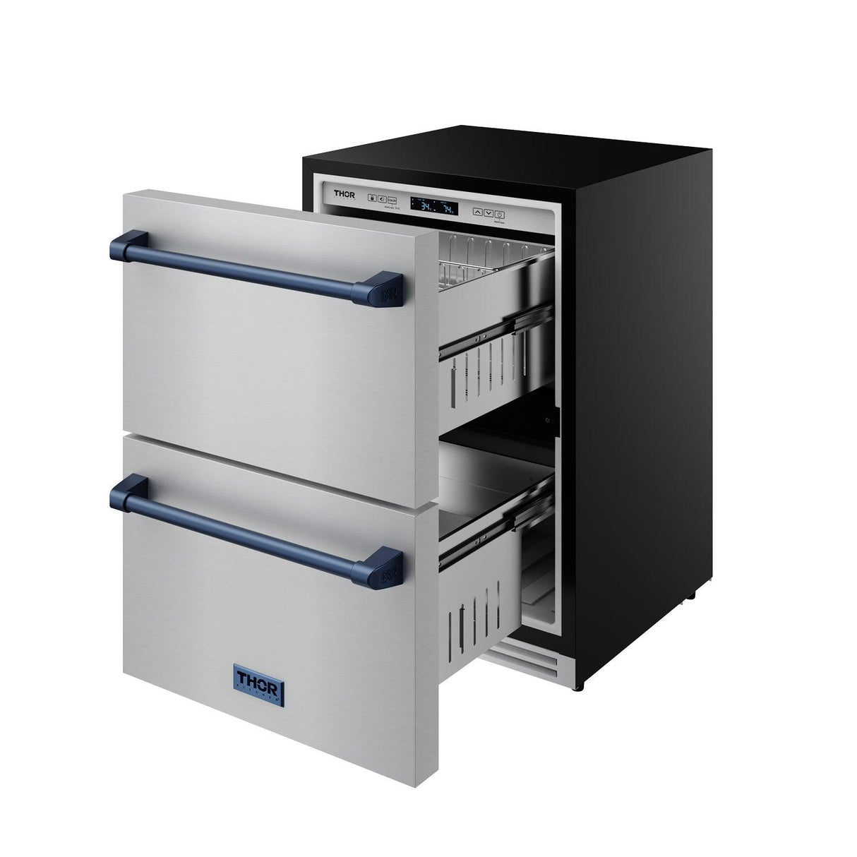 24 Inch Undercounter Built-in or Freestanding Drawer Refrigerator - Stainless Steel/blue Gordon Ramsay Series