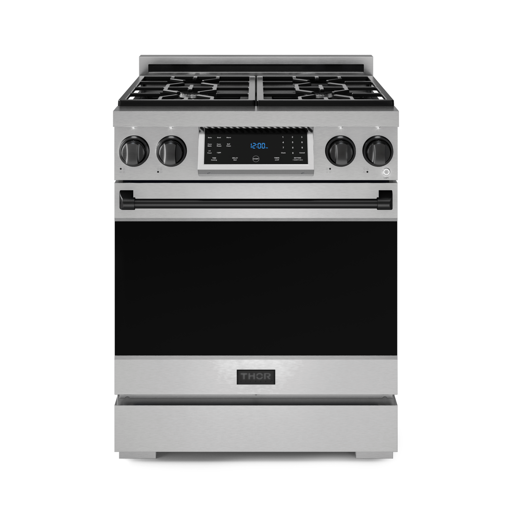 30 Inch Professional Gas Range With Tilt Panel Touch Control In Stainless Steel/black Gordon Ramsay Serie