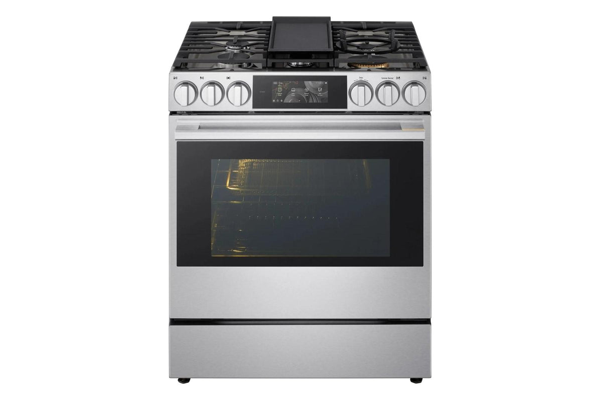 LG SIGNATURE 6.3 cu. ft. Single Oven Gas Slide-in Range with Dynamic Probake Convection® , Air Fry, Air Sous Vide, Roast, and Pizza mode