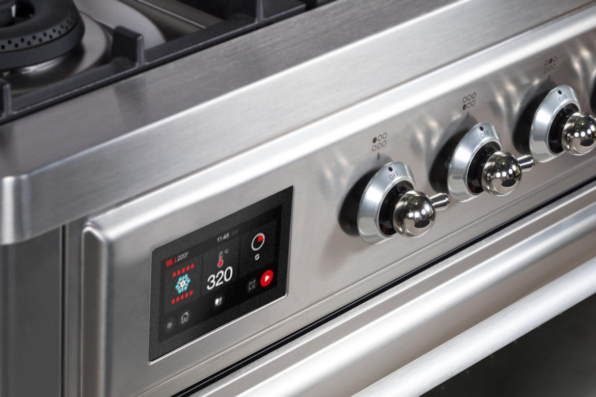 Majestic II 36 Inch Dual Fuel Natural Gas Freestanding Range in Stainless Steel with Chrome Trim