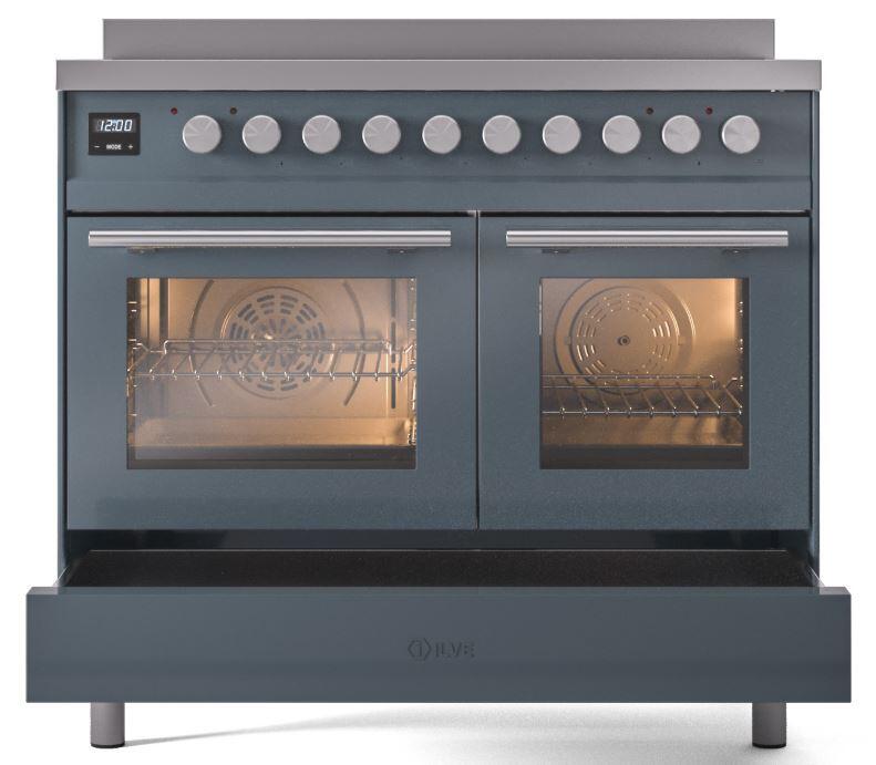 Professional Plus II 40 Inch Electric Freestanding Range in Blue Grey with Trim
