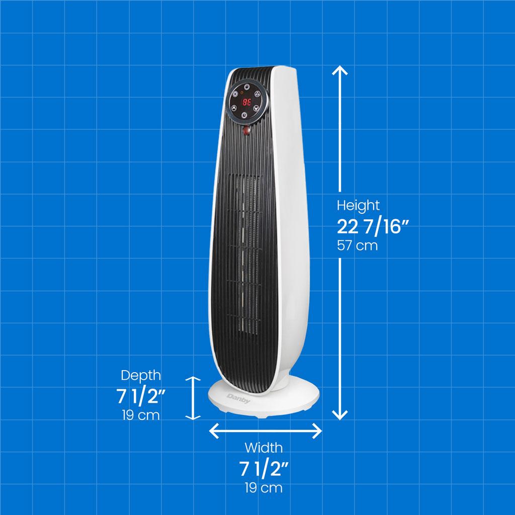Danby 1500W Adjustable Oscillating Heater 22" in White