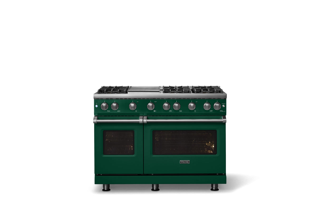 48"W. Sealed Burner Gas Range (Burner: 6g, Finish: Ivy, Trim: Polished Chrome, Fuel: Natural Gas)