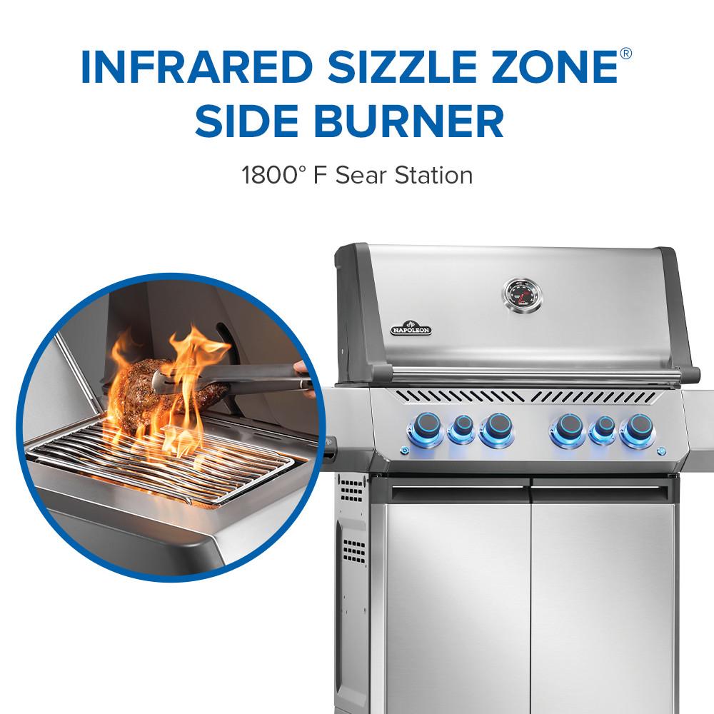 Prestige 500 RSIB with Infrared Side and Rear Burner , Natural Gas, Stainless Steel
