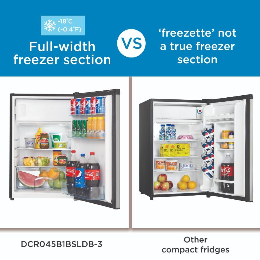 Danby 4.5 cu. ft. Compact Fridge with True Freezer in Stainless Steel Look