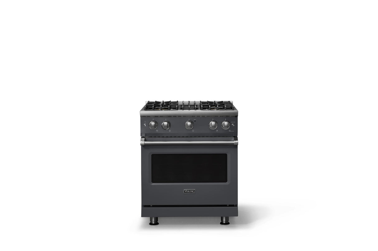 30"W. Sealed Burner Gas Range (Finish: Cast Black, Trim: Polished Chrome, Fuel: Natural Gas)