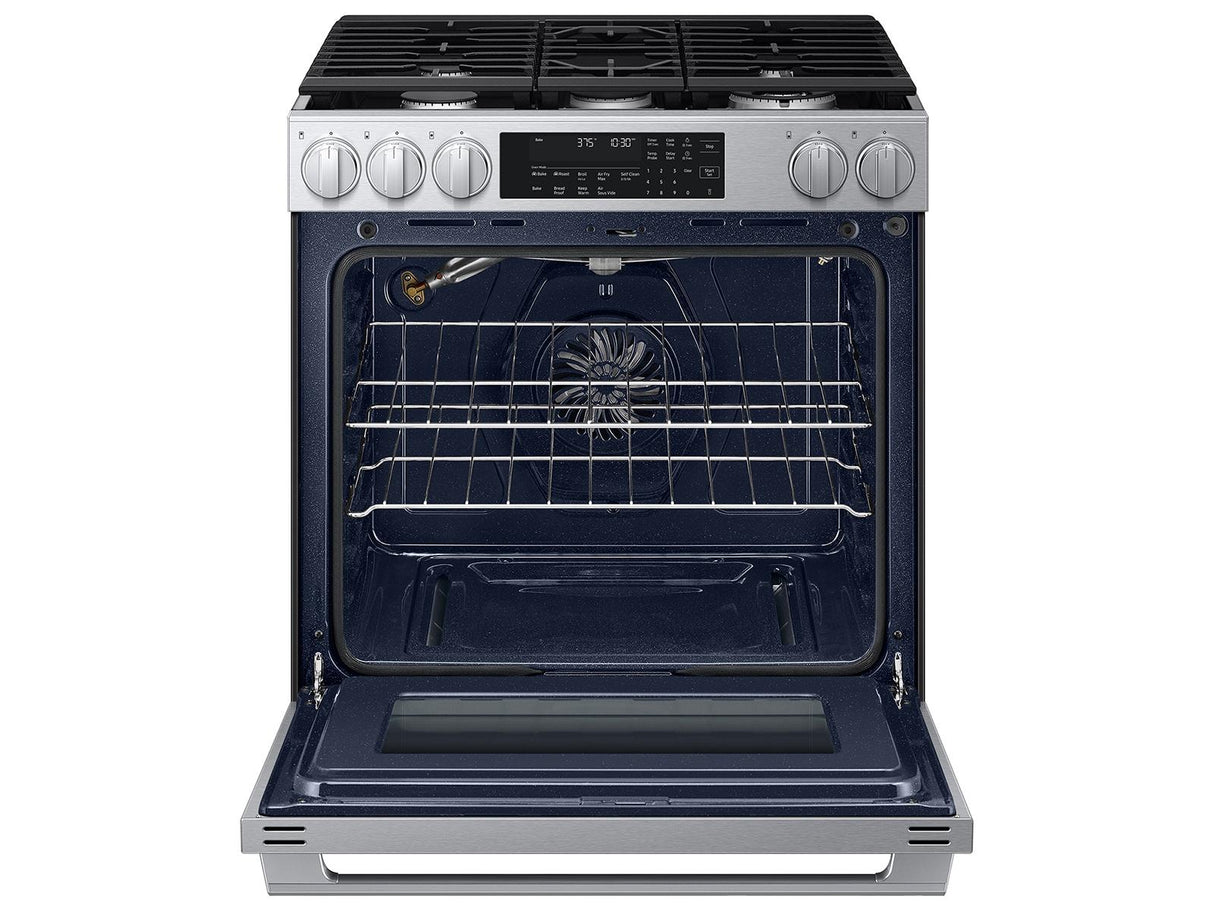 Bespoke Smart Slide-in Gas Range Pro Style Elite Design Illuminated Knobs Air Fry Max