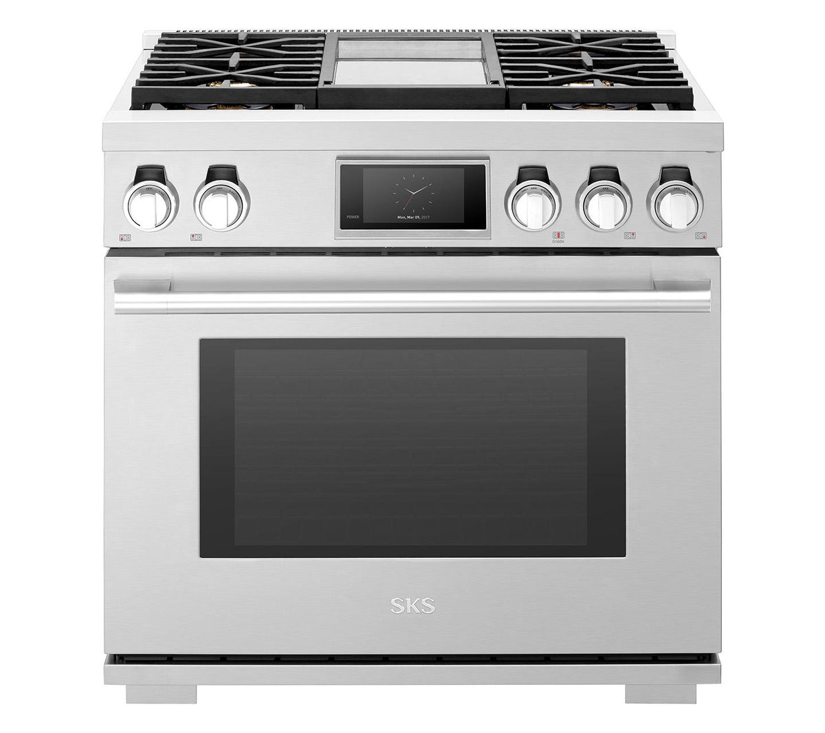 36-inch Gas Pro Range with 4 Burners and Griddle