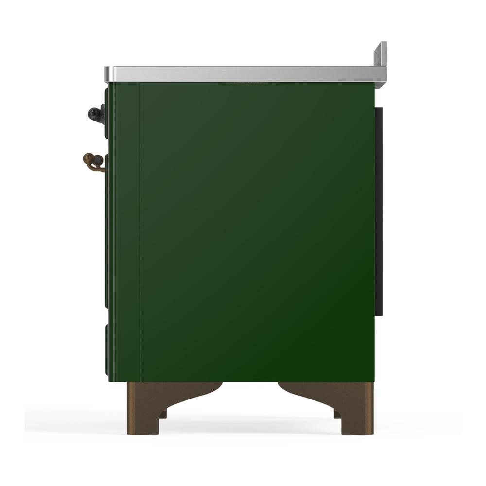 ILVE UMIB48NR3EGB Majestic III 48 inch Induction Range with 6 Elements, 5.02 cu. ft. Total Oven Capacity (Triple Glass Door, Emerald Green, Burnished)