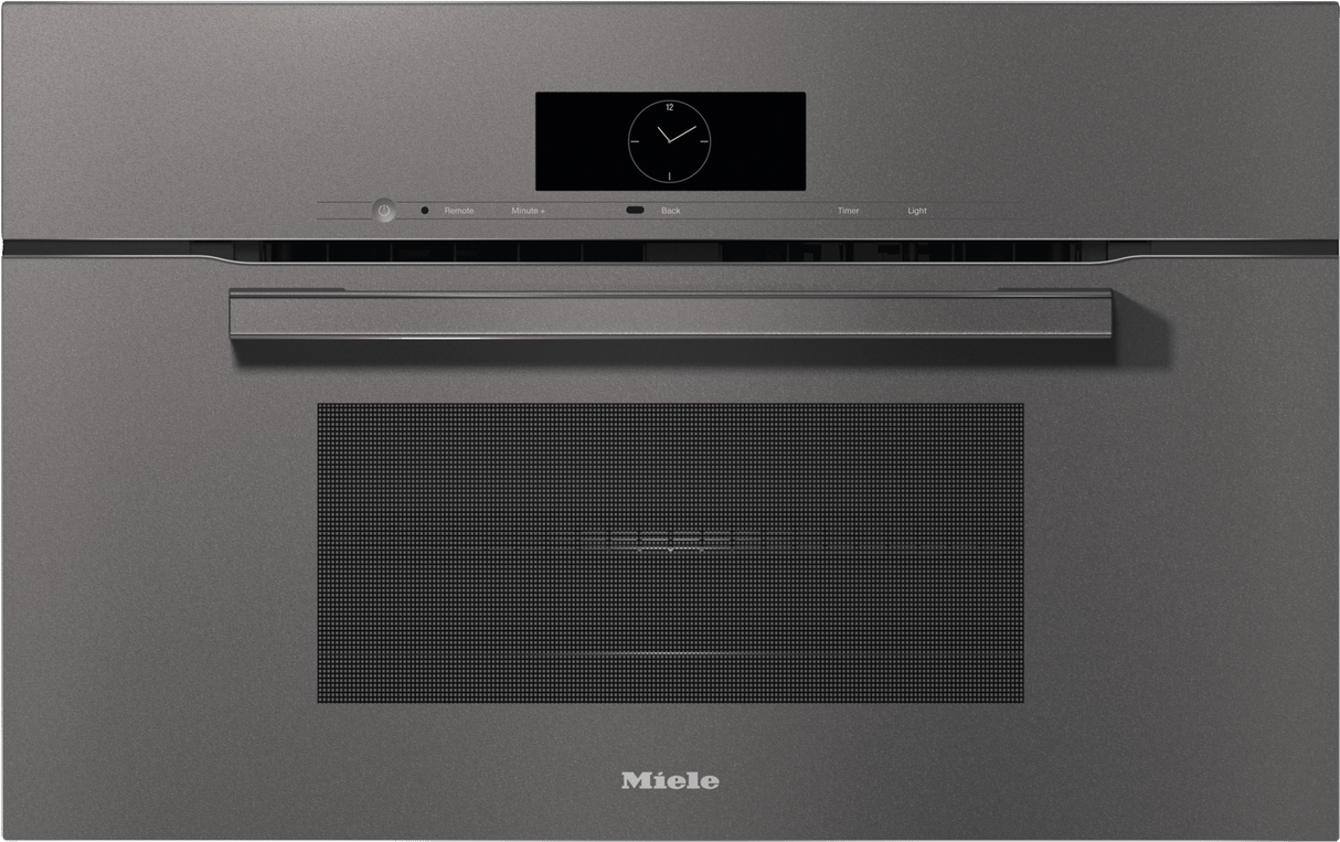 H 7870 BM Graphite grey - 30" compact speed oven in a perfectly combinable design with automatic programs and roast probe.