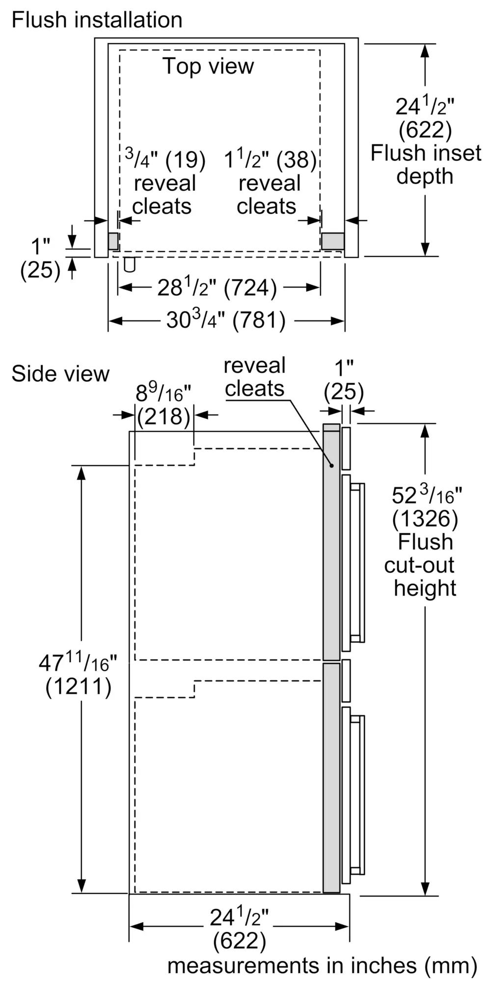 Benchmark™ Double Wall Oven 30'' Door hinge: Right, Stainless Steel