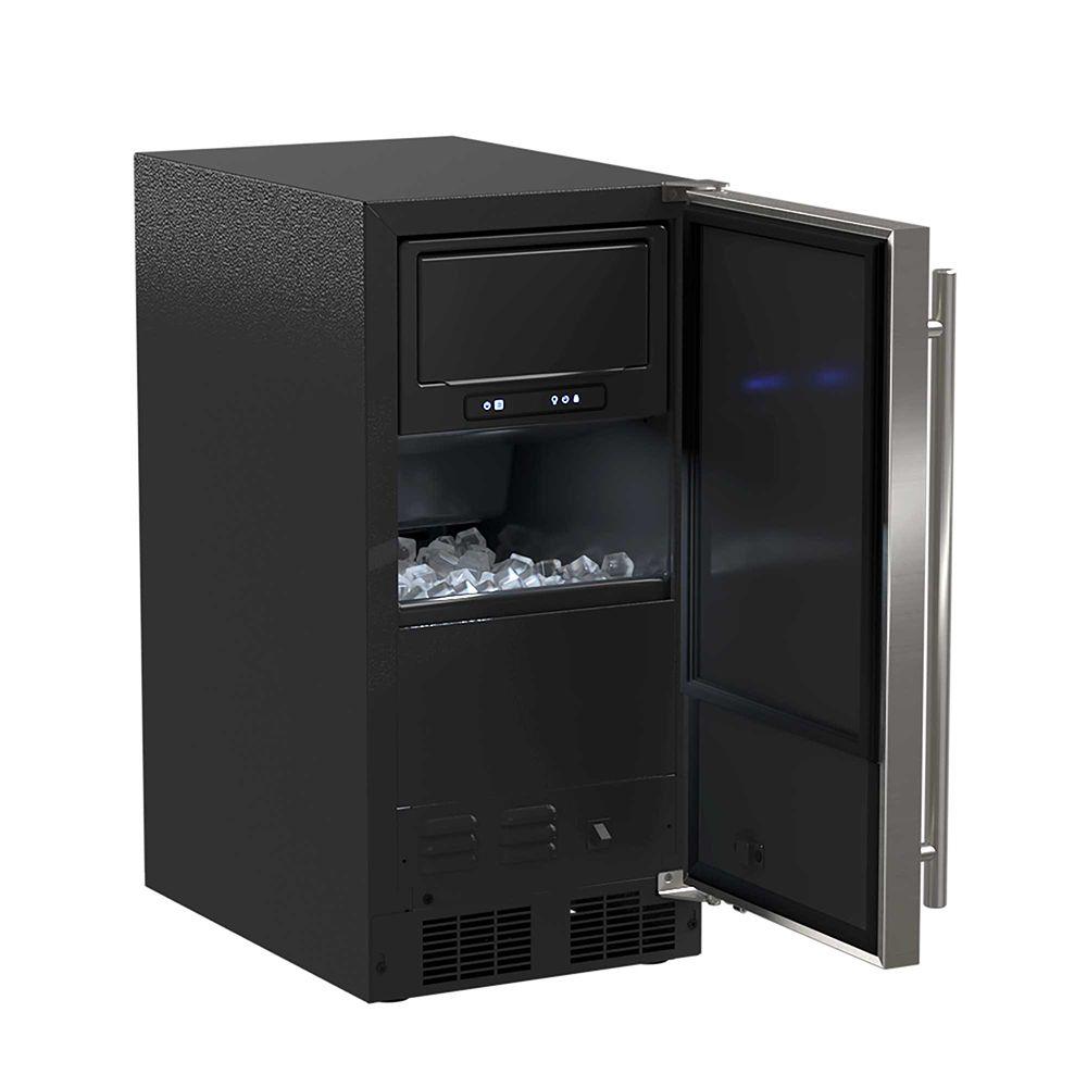 15-In Low Profile Built-In Clear Ice Machine With Arctic White Illuminice with Door Style - Stainless Steel, Door Swing - Right, Pump - Yes