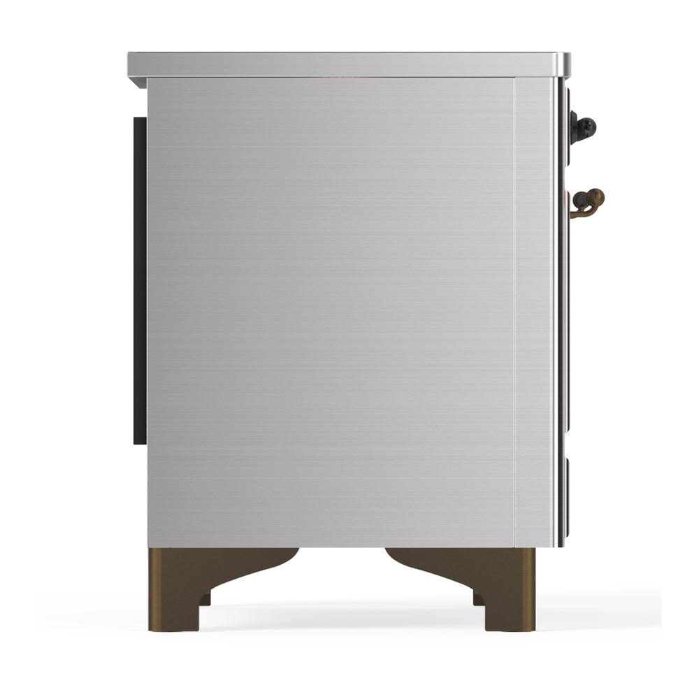 ILVE UMDIB40NR3SSB Majestic III 40 inch Induction Range with 6 Elements, 3.82 cu. ft. Total Oven Capacity (Triple Glass Door, Stainless Steel, Burnished)