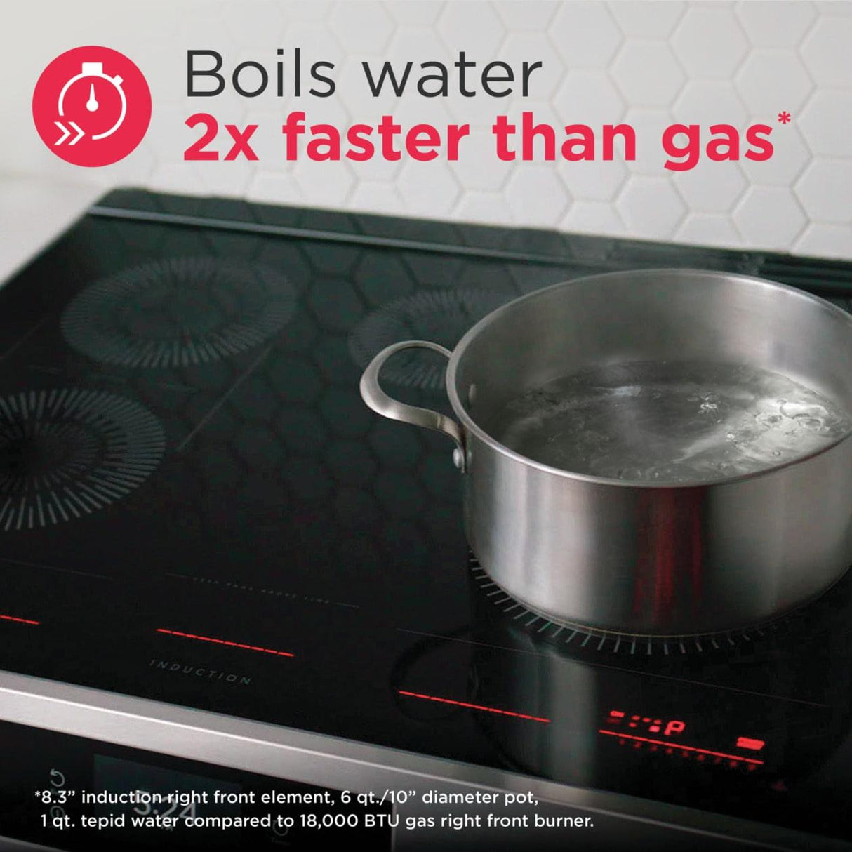 30" Front Control Induction Range with Convection Bake