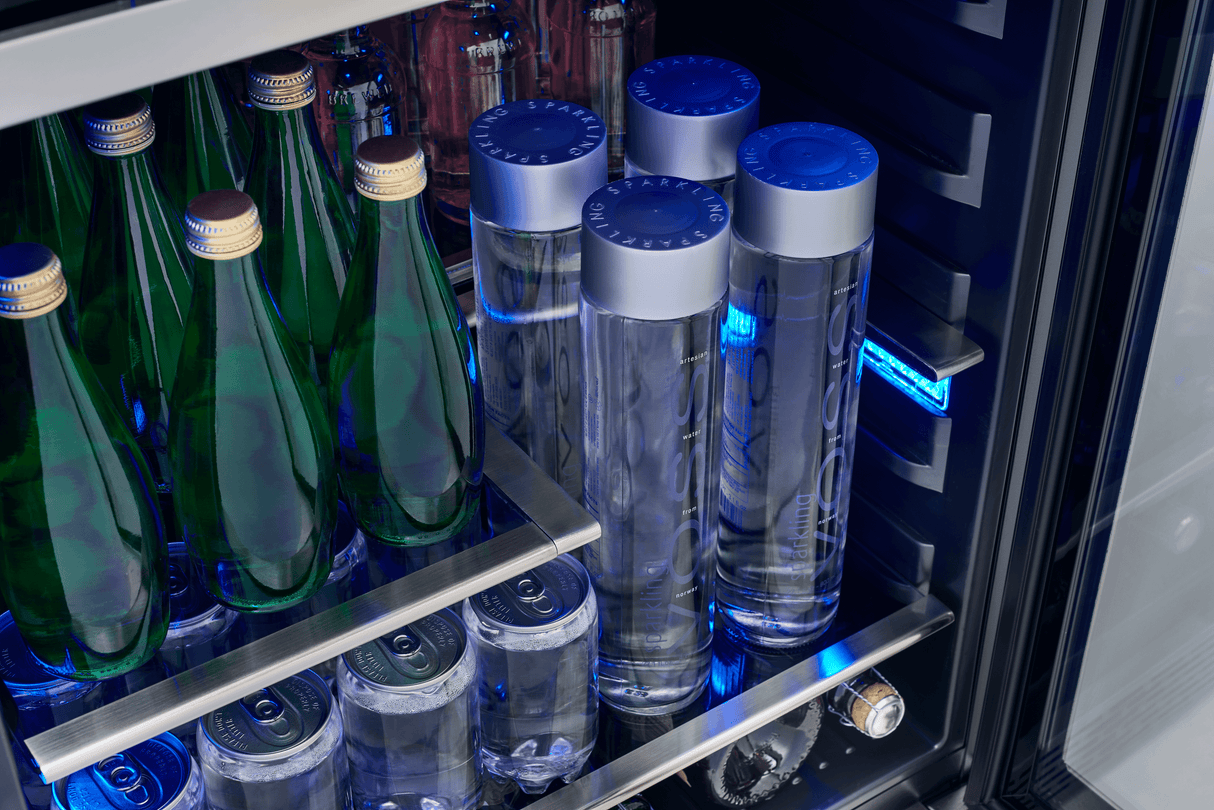 Presrv Beverage Cooler, 24in Under Cabinet, SS+Glass, Reverse Door, 1 Zone