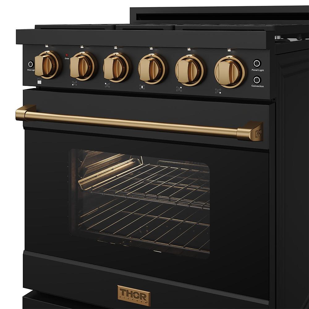 30 Inch Professional Gas With Precision Knob Control In Black/bronze