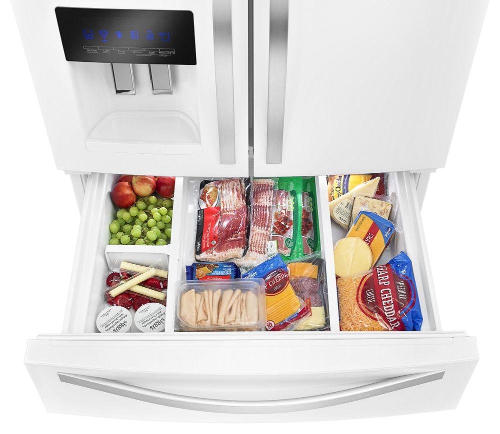 36-inch Wide French Door Refrigerator with External Refrigerated Drawer - 25 cu. ft.