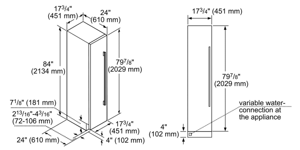 Benchmark™ Built-in Freezer 18'' Flat Hinge