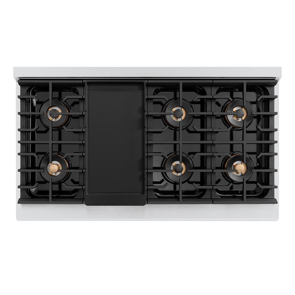 ZLINE 48 in. 6.7 cu. ft. Paramount Dual Fuel Range with 8 Burner DuoPro? Cooktop and Dual Ovens in Stainless Steel (PSDR48)