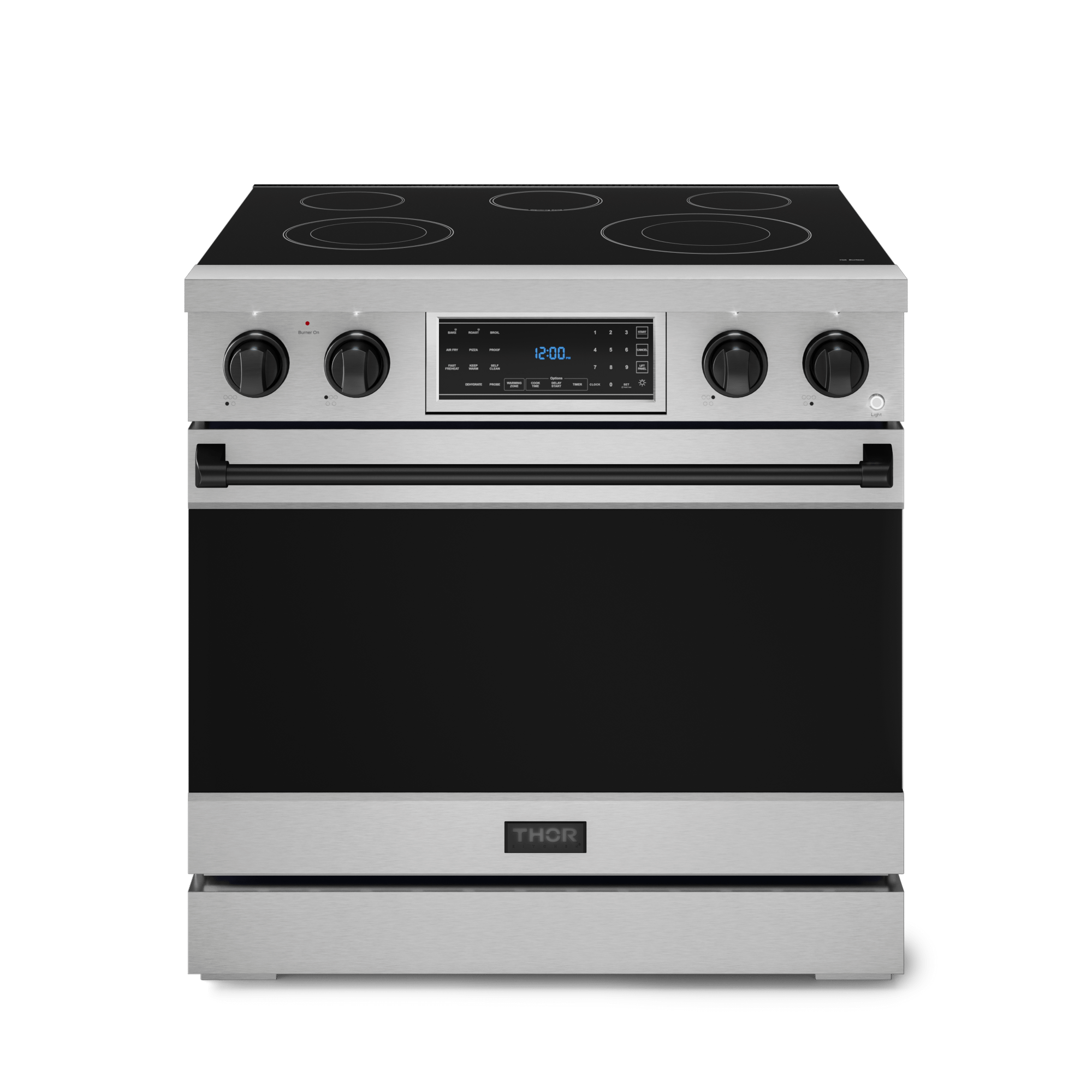 36 Inch Professional Electric Range With Tilt Panel Touch Control In Stainless Steel/black Gordon Ramsay Series