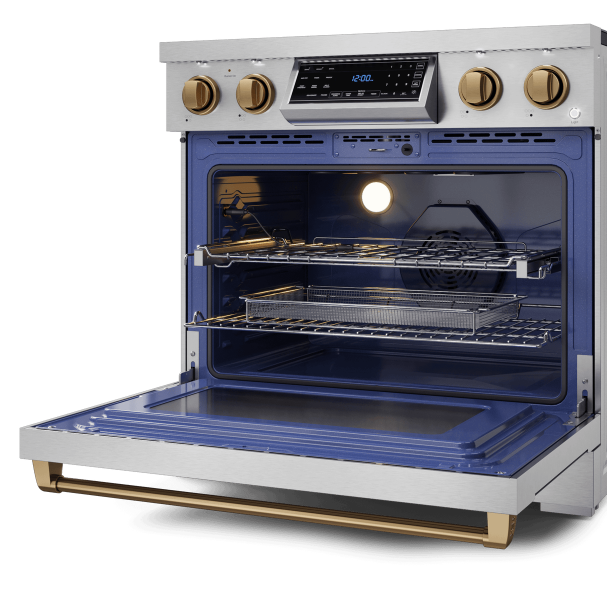 36 Inch Professional Electric Range With Tilt Panel Touch Control In Stainless Steel/bronze Gordon Ramsay Series