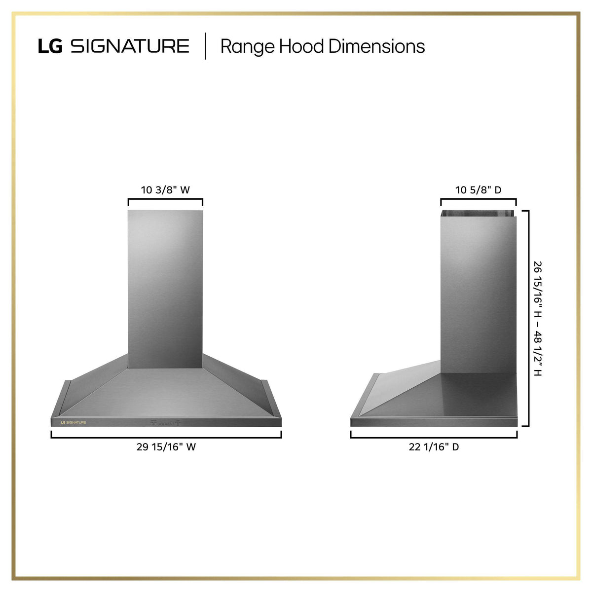 LG SIGNATURE 36 Inch Wall Mount Chimney Hood