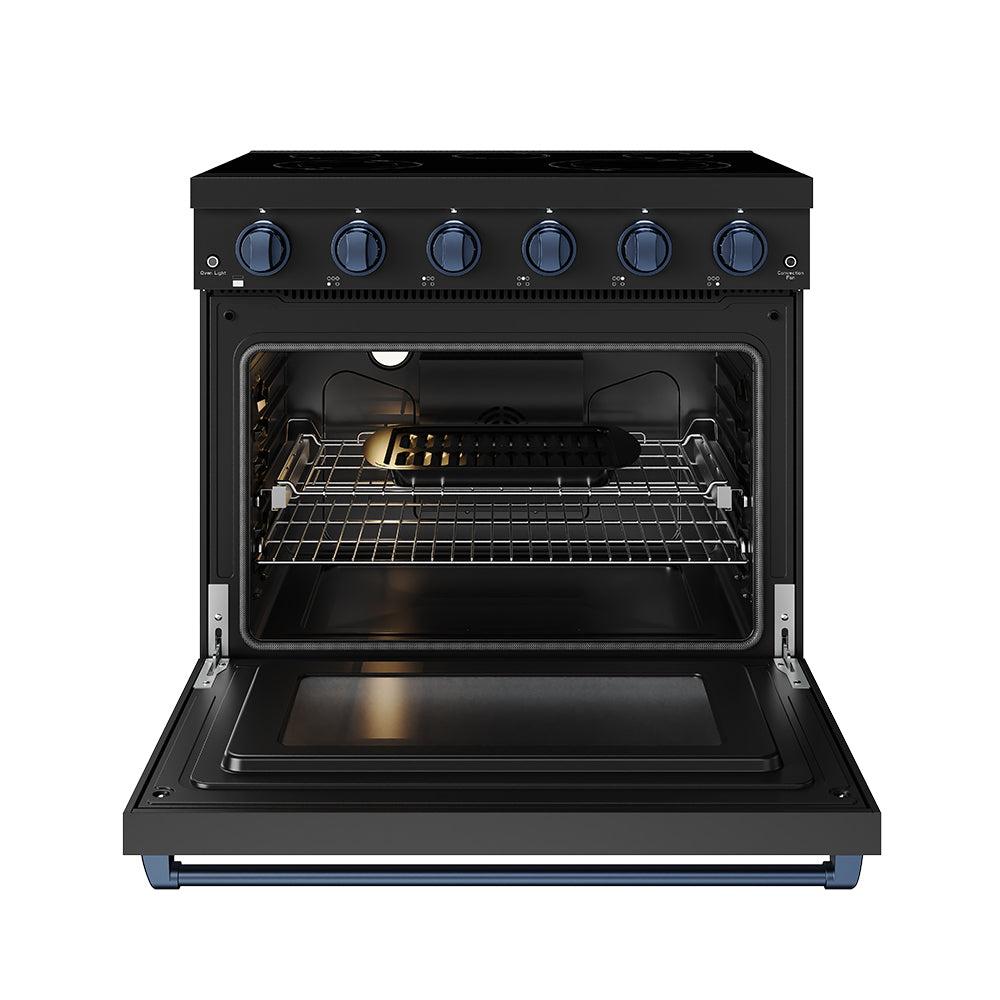 36 Inch Professional Electric Range In Black/blue Gordon Ramsay Series