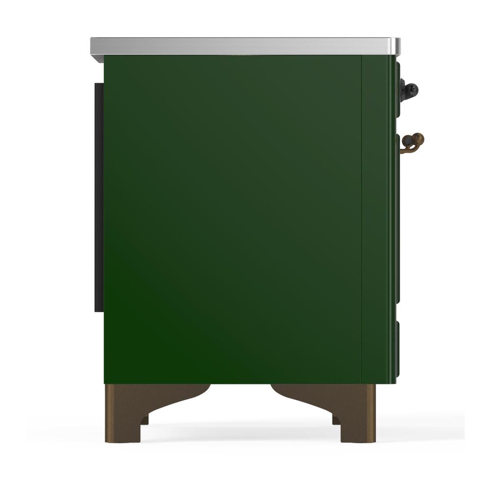 ILVE UMIB36NR3EGB Majestic III 36 inch Induction Range with 6 Elements, 3.5 cu. ft. Total Oven Capacity (Triple Glass Door, Emerald Green, Burnished)