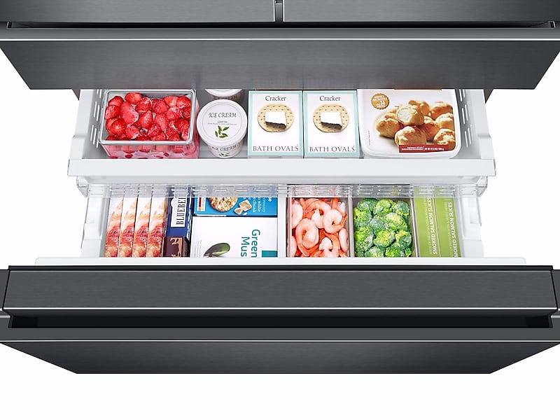 22 cu. ft. Family Hub™ Counter Depth 4-Door French Door Refrigerator in Black Stainless Steel