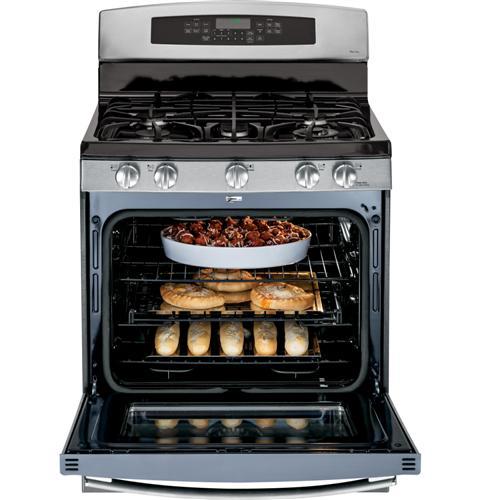 GE Profile™ Series 30" Dual-Fuel Free-Standing Range with Warming Drawer