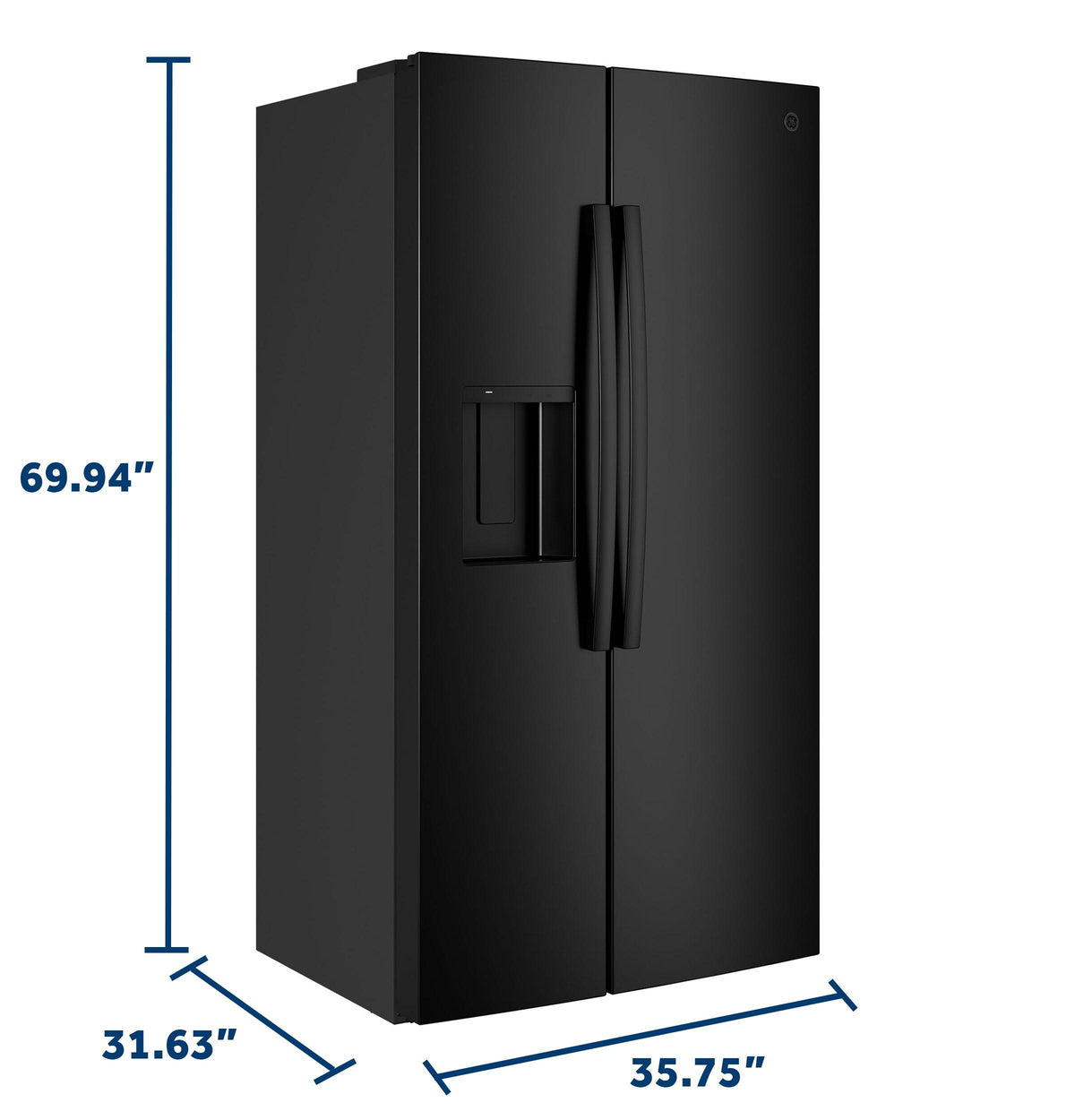 GE® 23.6 Cu. Ft. Counter-Depth Side-By-Side Refrigerator with Extra Tall Dispenser and In-Door Icemaker